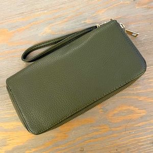 Olive Green Clutch Wallet Wristlet